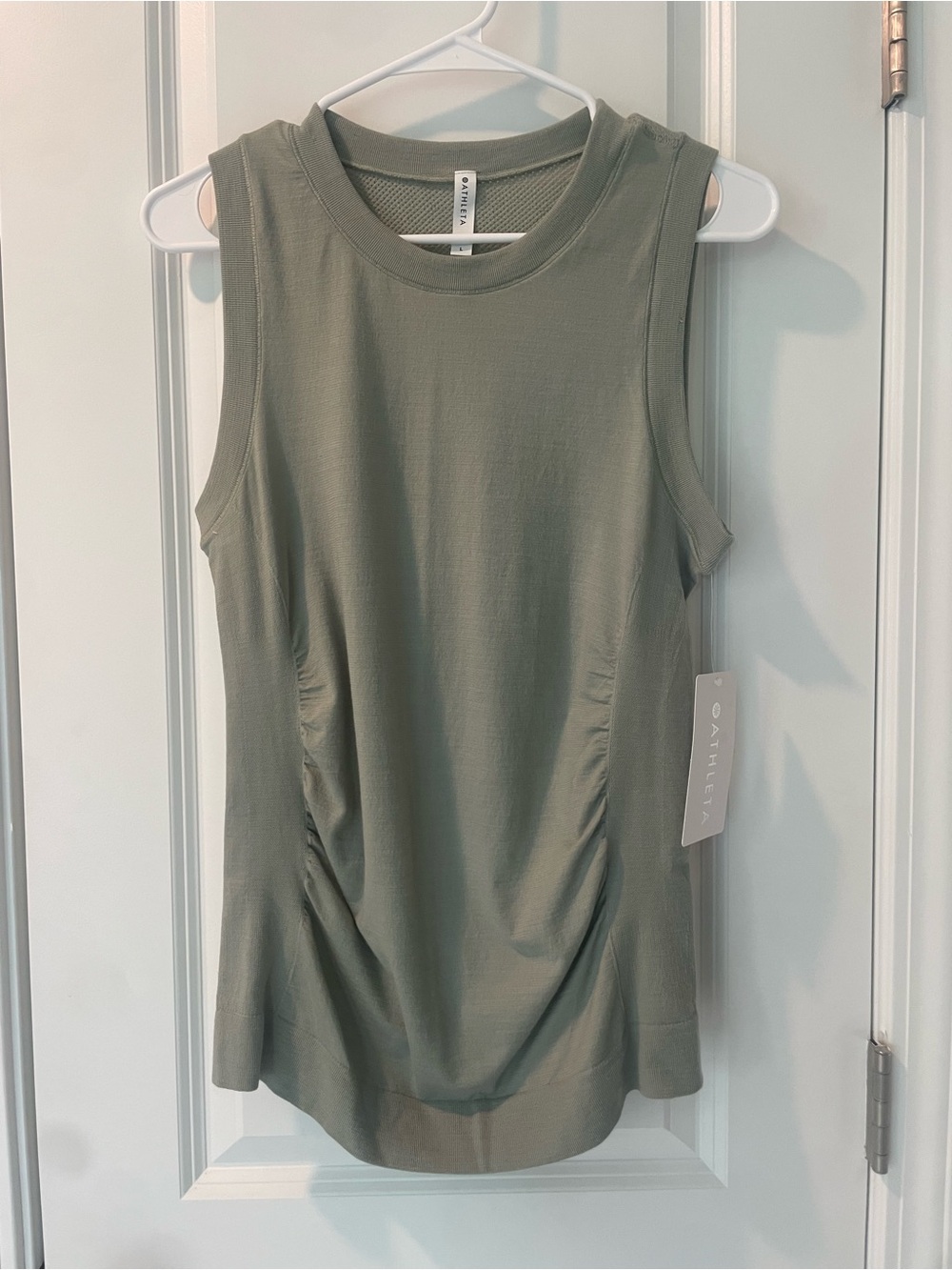 Athleta | Olive Green Ruched Tank Top | Size Large NWT